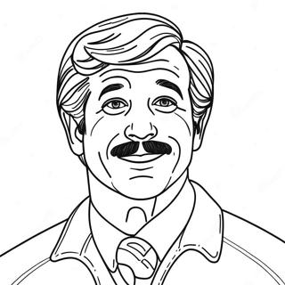 Ted Lasso med ett Fantasifullt Leende Färgläggningssida | Ted Lasso målarbild