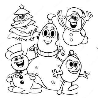 Pixar julkaraktärer färgläggningssida | Pixar Jul målarbild