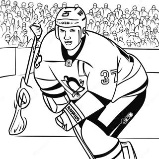 Pittsburgh Penguins Spelare i Aktion Målarbok | Pittsburgh Penguins målarbild