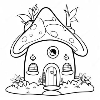 Fantasifull Älva Hus Målarbok | Älvgård målarbild