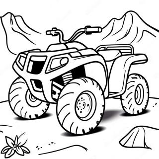 Fyra-hjulig off-road äventyr att färglägga | Fyra-hjulig målarbild