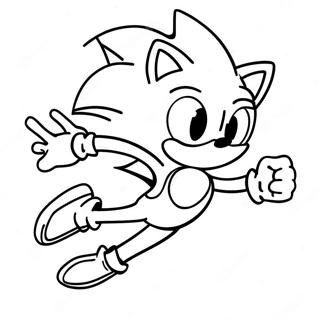 Sonic springer fort målarbok | Vektor Sonic målarbild