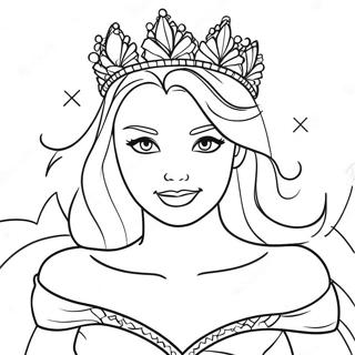 Elegant Isdrottning i en Glittrande Klänning Målarbild | Isdrottning målarbild