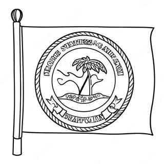 North Carolina statsflagga färgläggningssida | North Carolina målarbild