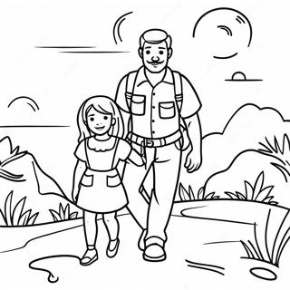 Äventyrlig pappa och dotter som utforskar målarbild | Pappa och Dotter målarbild