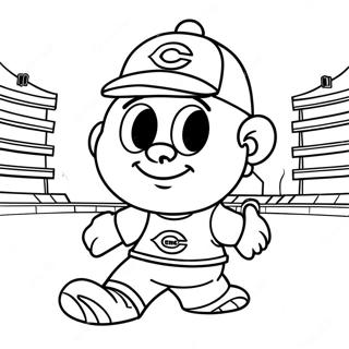 Cincinnati Reds maskot målarbild | Cincinnati Reds målarbild