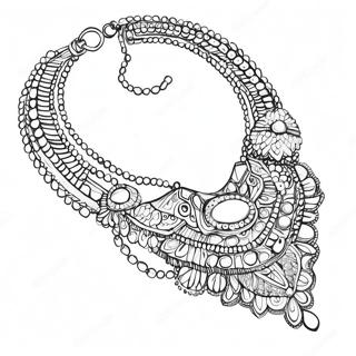 Pärlhalsband färgläggningssida | Halsband målarbild