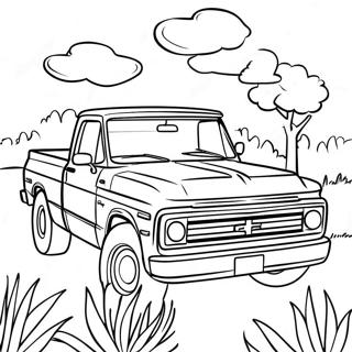 Chevy C10 klassisk lastbil färgläggningssida | Chevy C10 målarbild