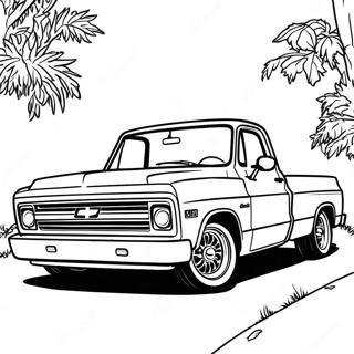 Chevy C10 vintage stil färgläggningssida | Chevy C10 målarbild