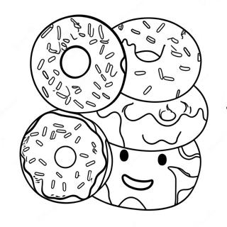 Donuts med Pappa Färgläggningssida | Donuts med pappa målarbild