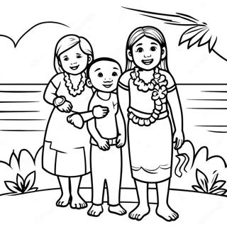 Hawaiiansk Ohana Familj Målarbild | Ohana målarbild