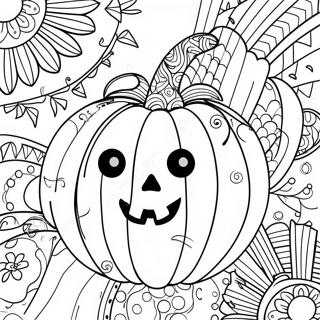 Halloween Zentangle pumpa målarbok | Halloween Zentangle målarbild