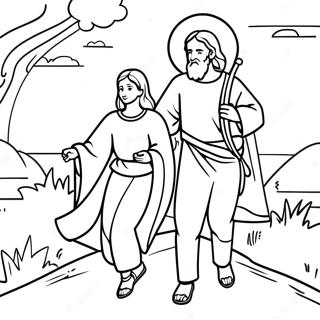 Trofast och kristen resa målarbok | Pilgrimsfärd målarbild
