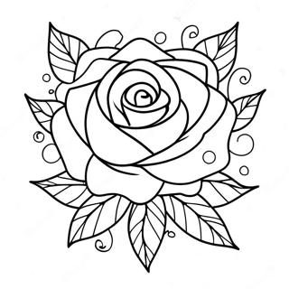 Gothisk ros-tatuering målarbild | Goth-tatuering målarbild