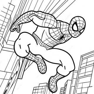 Spiderman 2 actionpose målarbild | Spiderman 2 målarbild