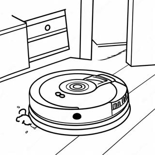 Roomba städar golvet färgläggningssida | Roomba målarbild