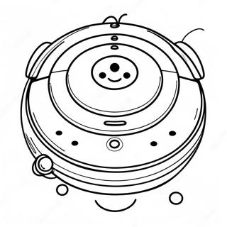 Söt Roomba med ett leende färgläggningssida | Roomba målarbild
