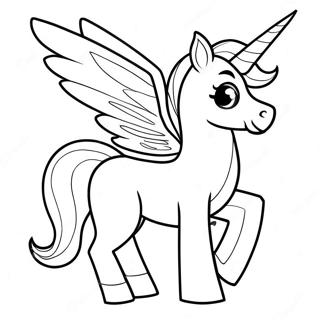 Färgläggningssida för pegacorn | Pegacorn målarbild