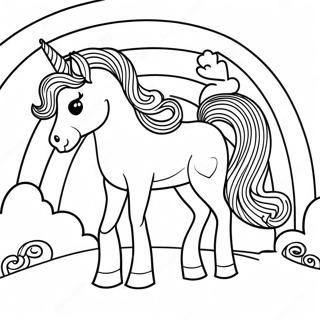 Magisk Afro Unicorn i en Regnbåge Målarbild | Afro Unicorn målarbild