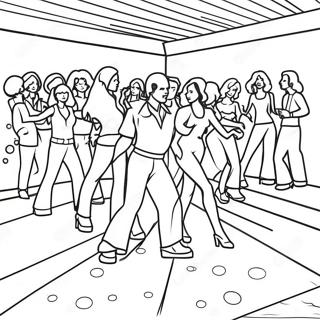 1970-talets Disco Dansgolv Målarbild | 1970-talets Disco målarbild