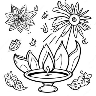 Diwali festival färgläggningssida | Diwali målarbild