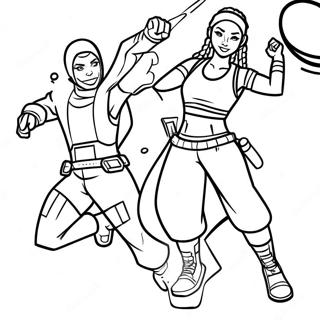 Fortnite Imani Action Pose Målarbild | Fortnite Imani målarbild