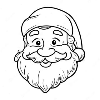 Glad jultomte ansikte färgläggningssida | Jultomte Ansikte målarbild