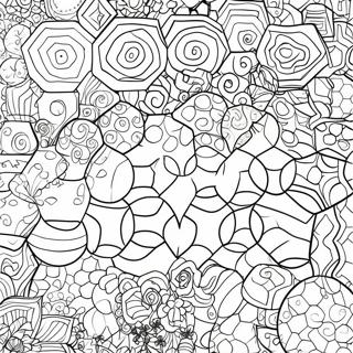 Hexagon mönster färgläggningssida | Hexagon målarbild