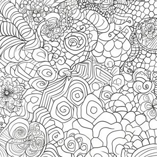 Färgglada hexagon design färgläggningssida | Hexagon målarbild