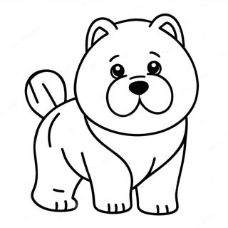 Chow Chow valp färgläggningssida | Chow Chow målarbild