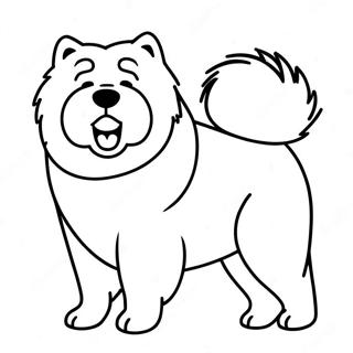 Luddig Chow Chow färgläggningssida | Chow Chow målarbild