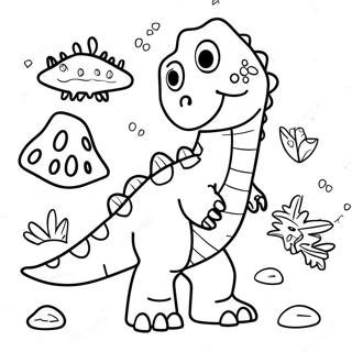Dino Dana med färgglada dinosaurier målarbok | Dino Dana målarbild