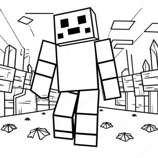 Minecraft Entitet 303 Hotfull målarbok | Minecraft Enhet 303 målarbild