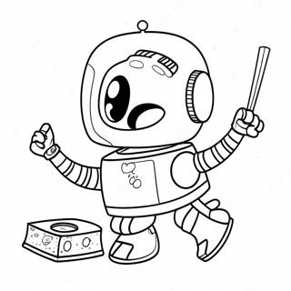 Söt städrobot färgläggningssida | Rengöring målarbild