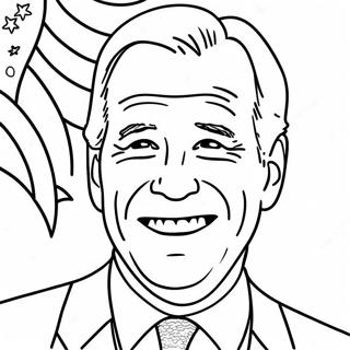 Joe Biden Leende Porträtt Färgläggningssida | Joe Biden målarbild