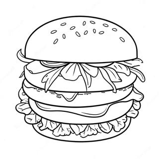 Hamburgare färgläggningssida | Hamburgare målarbild
