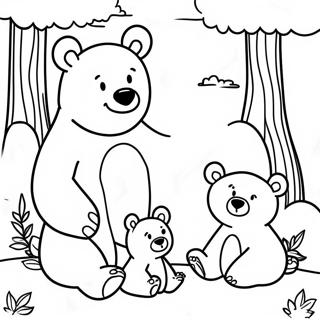 Björnfamilj Målarbild | Björnfamilj målarbild