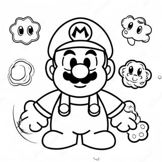 Färgglad Mario Among Us Besättningsmedlem Målarbild | Mario Bland Oss målarbild