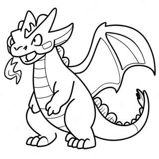 Eldsprutande Drake Pokemon Målarbild | Drake Pokemon målarbild