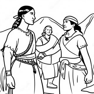 Modiga Sacagawea Som Vägleder Lewis och Clark Målarbild | Sacagawea målarbild