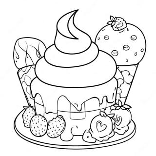 Detaljerad Dessert Målarbild | Detaljerad Efterrätt målarbild