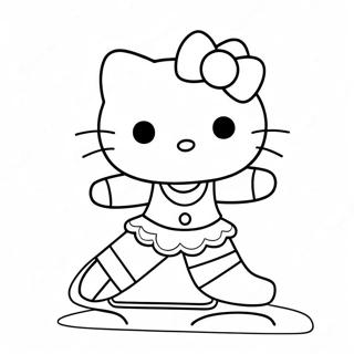 Hello Kitty åker skridskor färgläggningssida | Hello Kitty Skridskoåkning målarbild