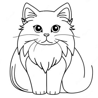 Luddig persisk katt färgläggningssida | Persisk Katt målarbild