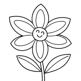Söt enkel blomma färgläggningssida | Enkel Enkel målarbild