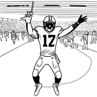 Davante Adams touchdown firande målarbild | Davante Adams målarbild