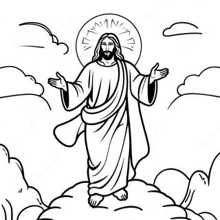 Strålande Jesus som stiger upp målarbild | Jesus Uppstigning målarbild
