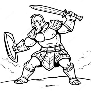 Vild gladiator i strid målarbild | Gladiator målarbild
