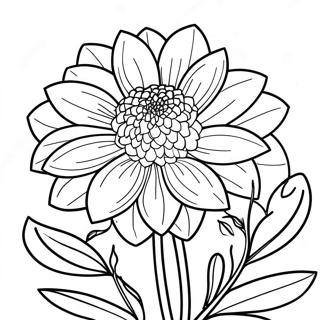 Dahlia blomma målarbild | Dahlia målarbild