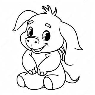 Söt Baby Ior målarbok | Baby Eeyore målarbild