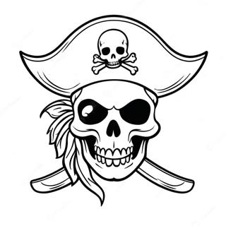Färgglad piratskalleflagga färgläggningssida | Piratskeppens flaggor målarbild